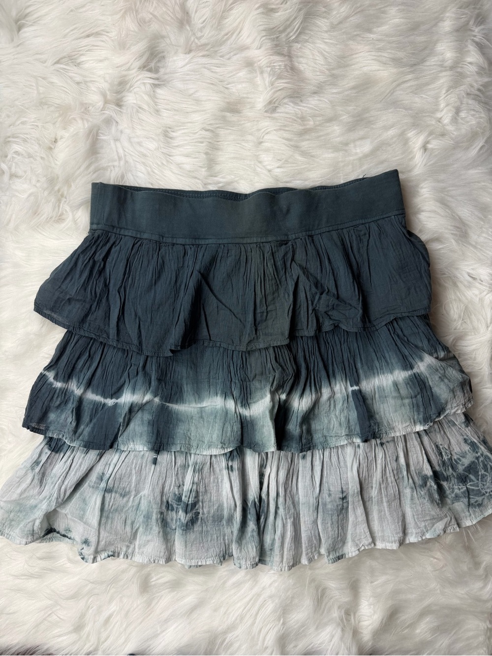 Tie Dye Ruffle Mini Skirt